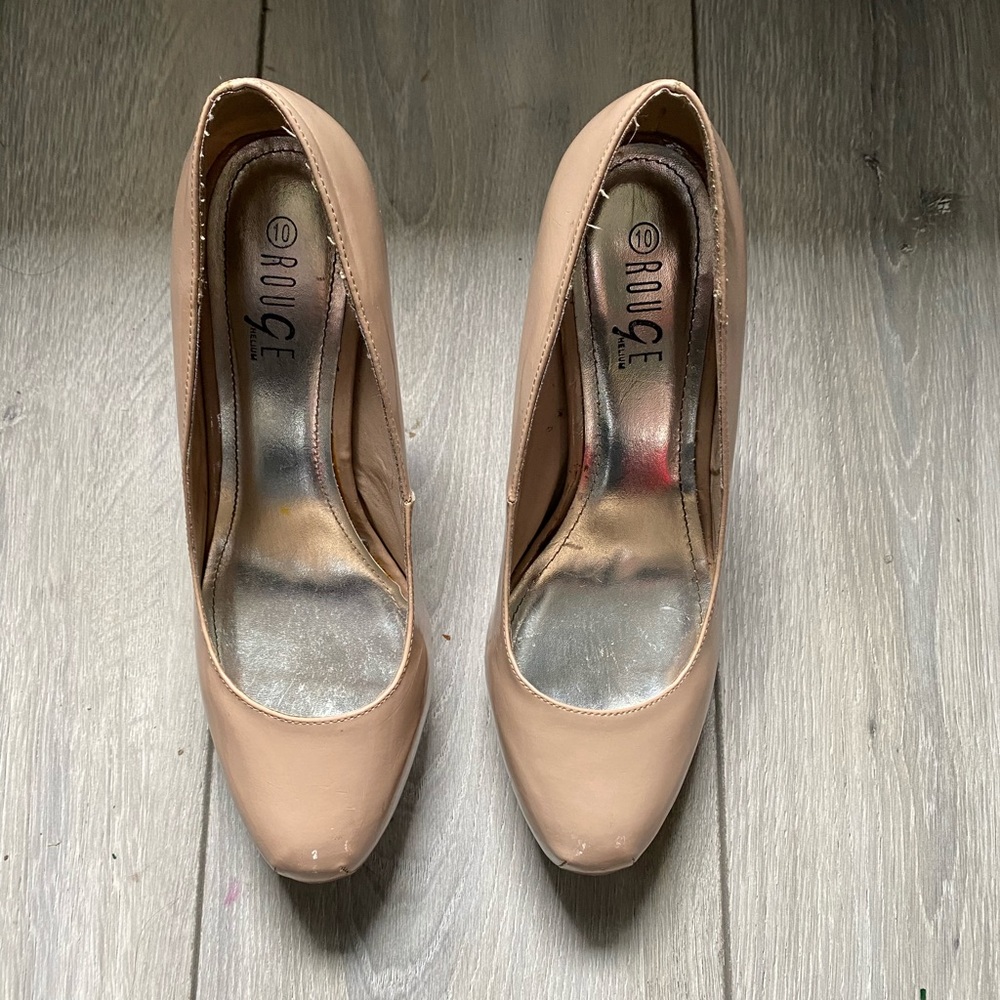 Nude Platform Heels - Picture 2 of 6